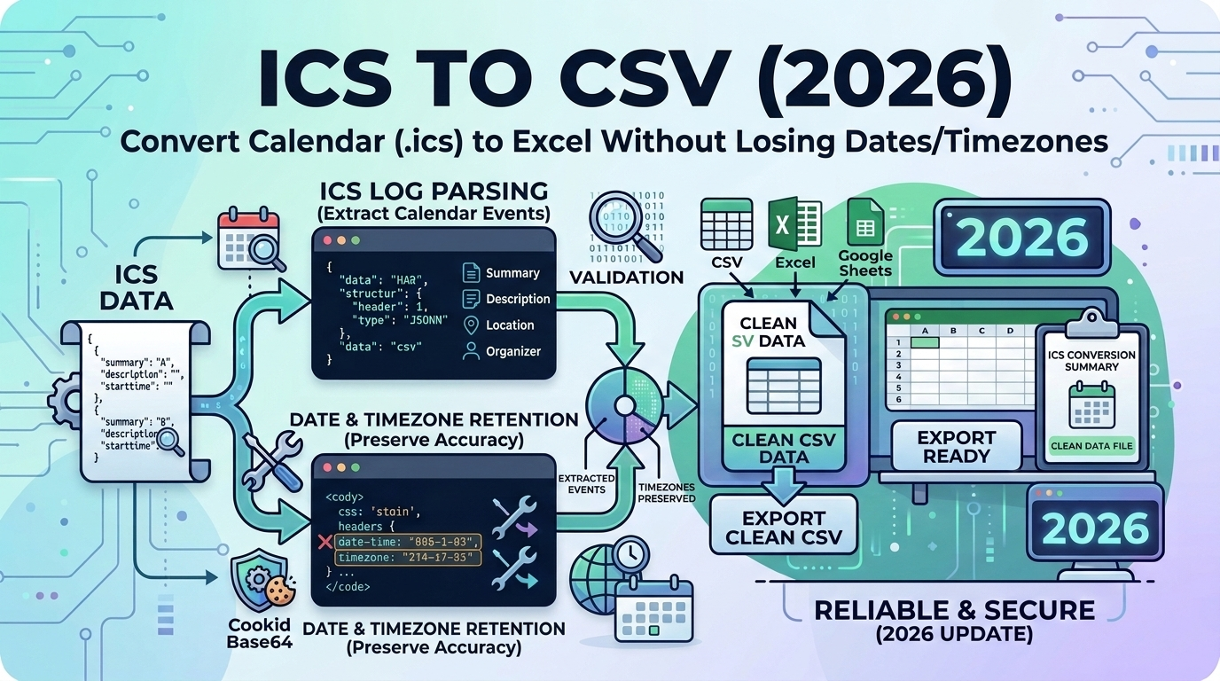 ICS to CSV (2026): Convert Calendar (.ics) to Excel Without Losing Dates/Timezones