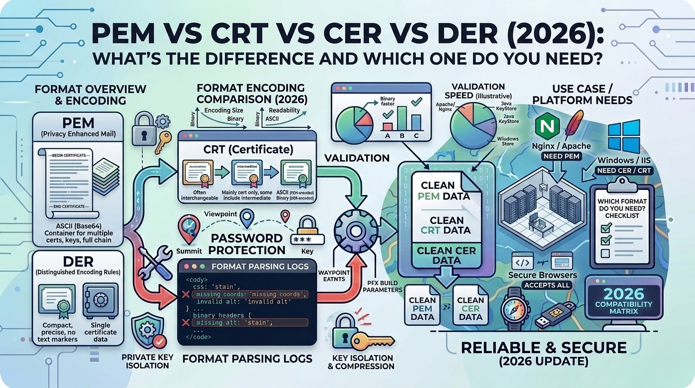 PEM vs CRT vs CER vs DER (2026): What's the Difference and Which One Do You Need?