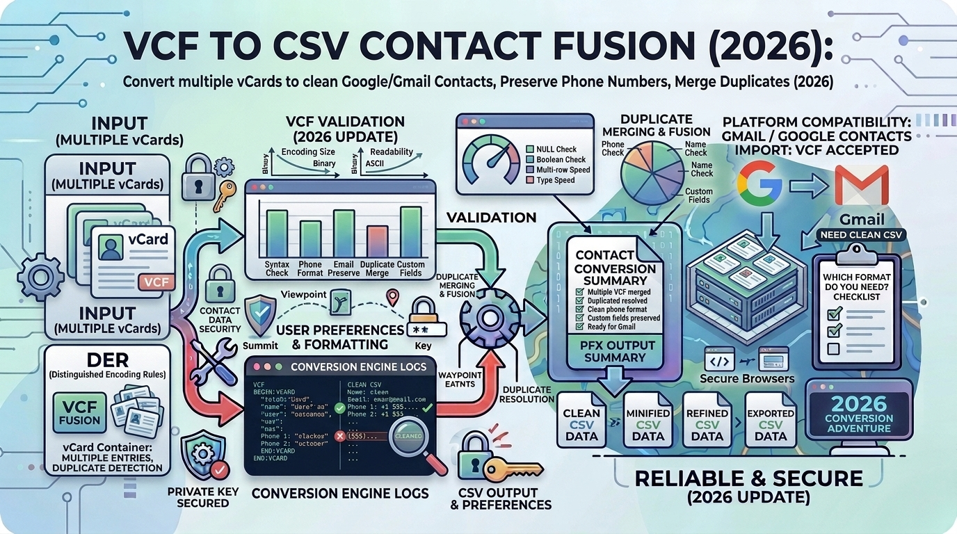 VCF to CSV for Gmail/Google Contacts (2026): Merge Multiple vCards + Keep Phone Fields Clean