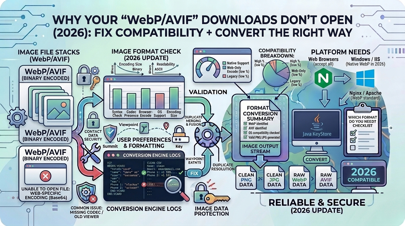 Why Your "WebP/AVIF" Downloads Don't Open (2026): Fix Compatibility + Convert the Right Way
