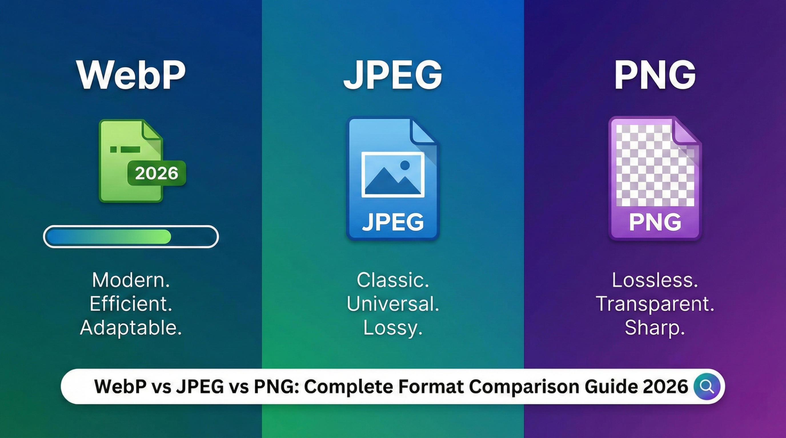 WebP vs JPEG vs PNG: Complete Format Comparison Guide 2026